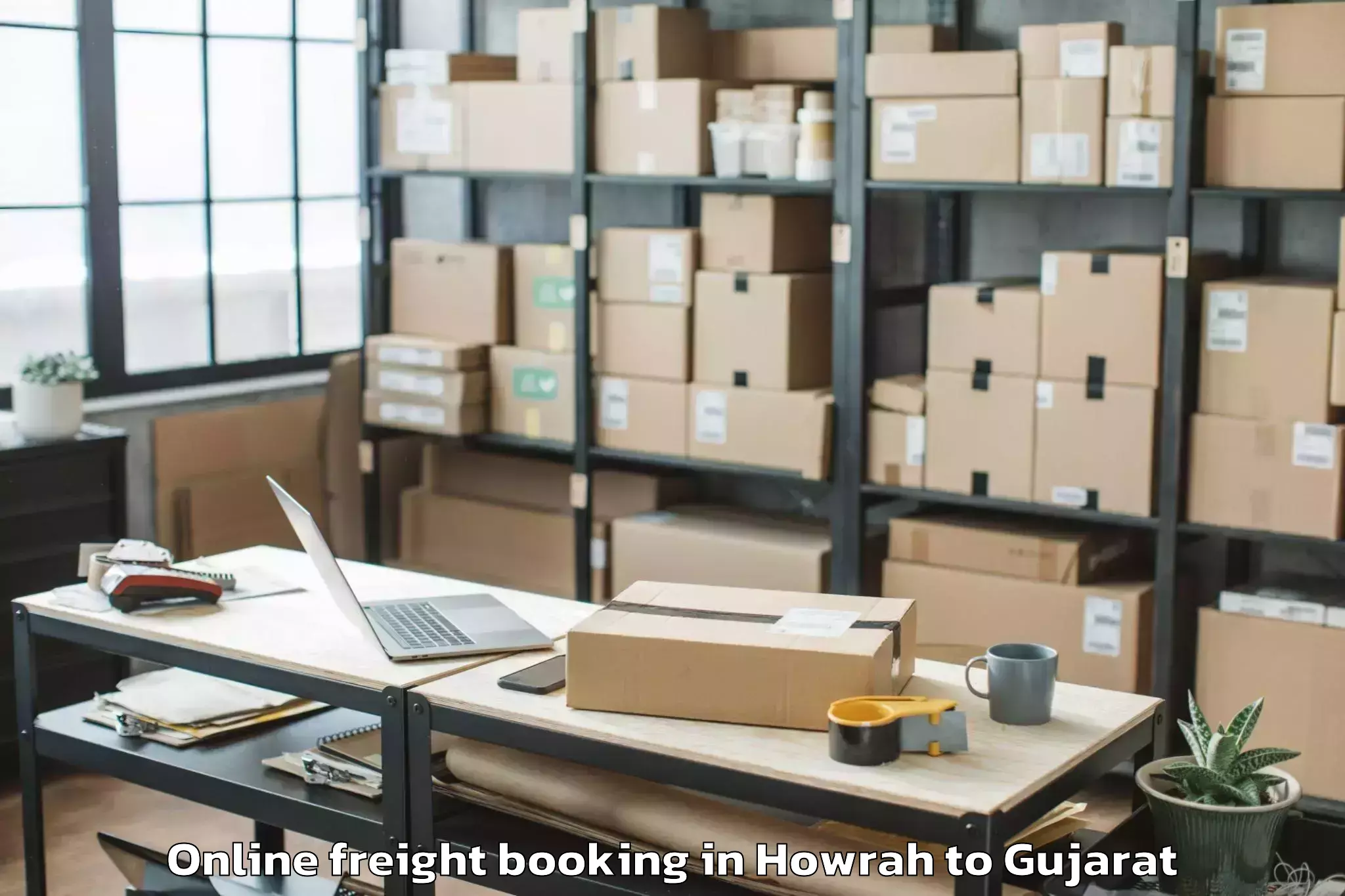 Discover Howrah to Savar Kundla Online Freight Booking